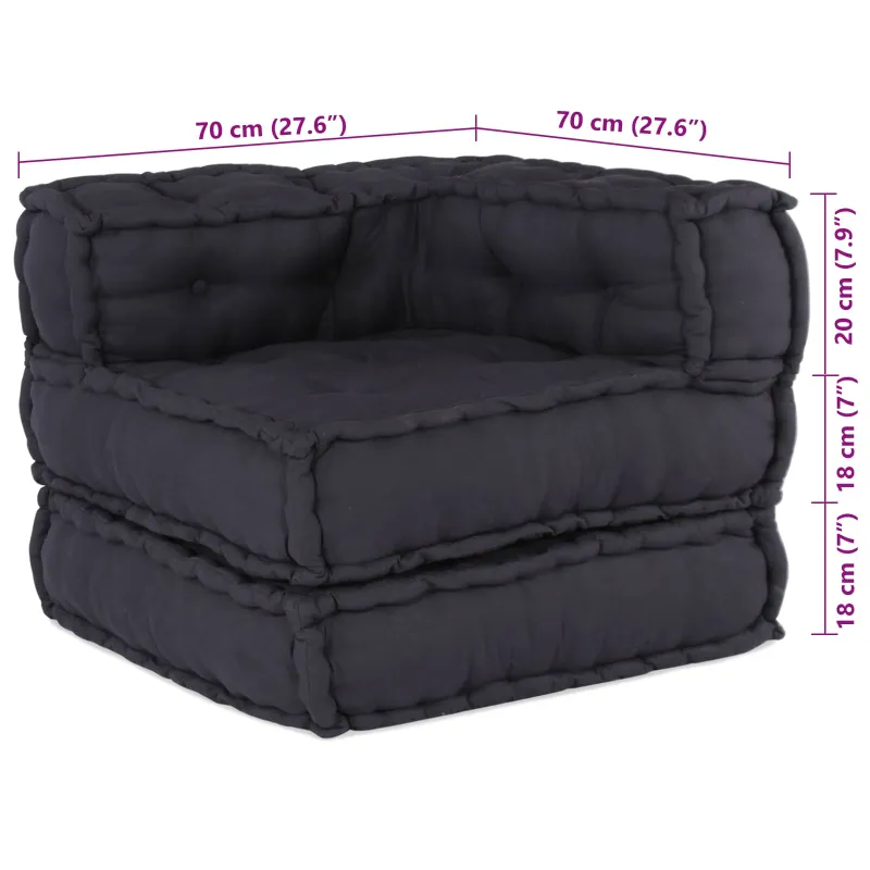 Modulinė sofa 2 pcs Antracito 140 x 70 x 56 cm Audinys