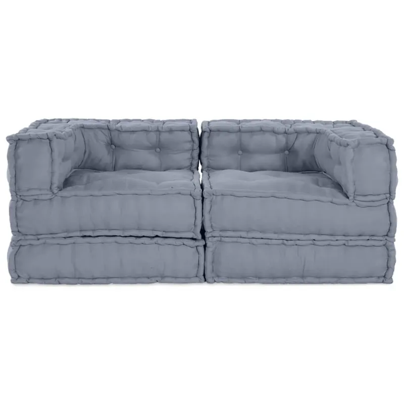 Modulinė sofa 2 pcs Pilka 140 x 70 x 56 cm Audinys