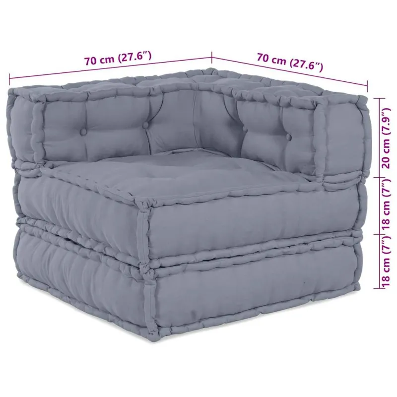 Modulinė sofa 2 pcs Pilka 140 x 70 x 56 cm Audinys