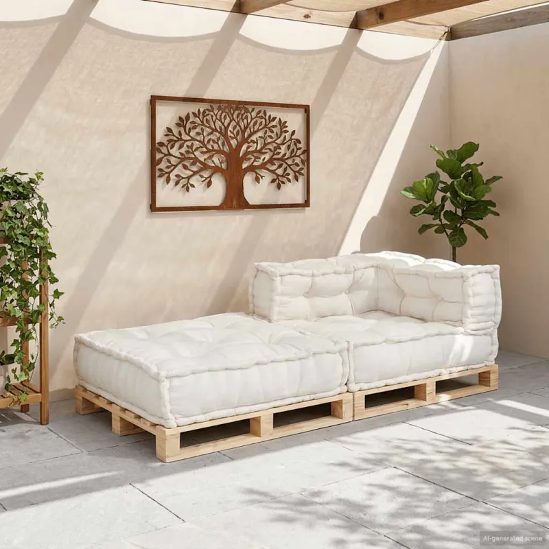 Modulinė sofa, kreminės spalvos, 70x70x54 cm, audinys