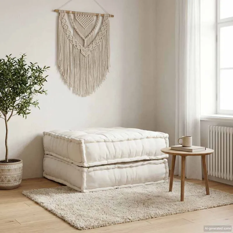 Modulinė sofa, kreminės spalvos, 70x70x36 cm, audinys