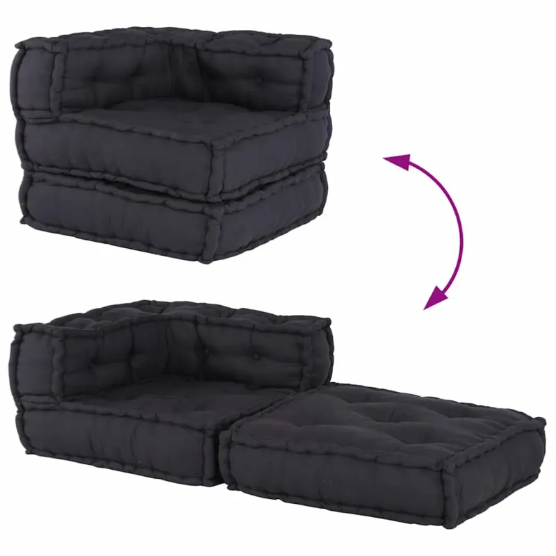 Modulinė sofa, antracito spalvos, 70x70x54 cm, audinys