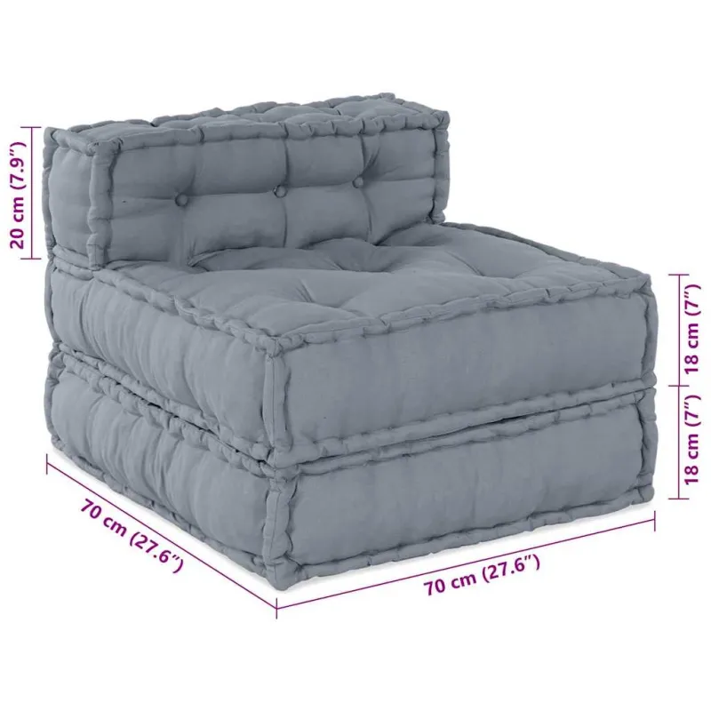 Modulinė sofa Pilka 70 x 70 x 56 cm Audinys