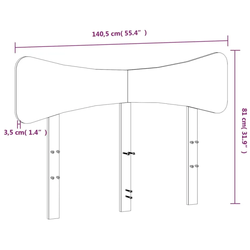 Galvūgalis, 135cm, pušies medienos masyvas
