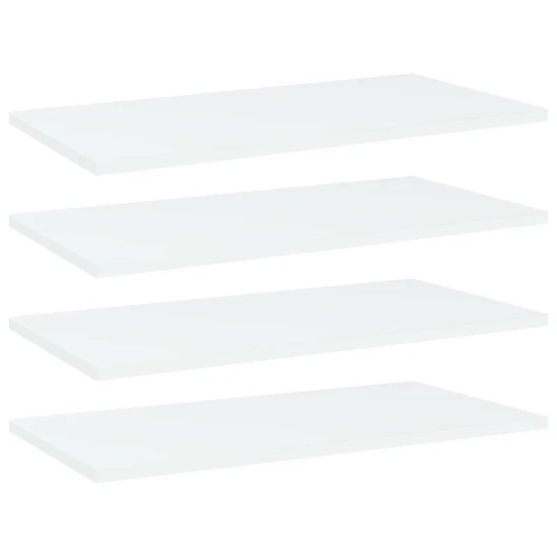 Knygų lentynos plokštės, 4vnt., baltos, 60x30x1,5cm, MDP