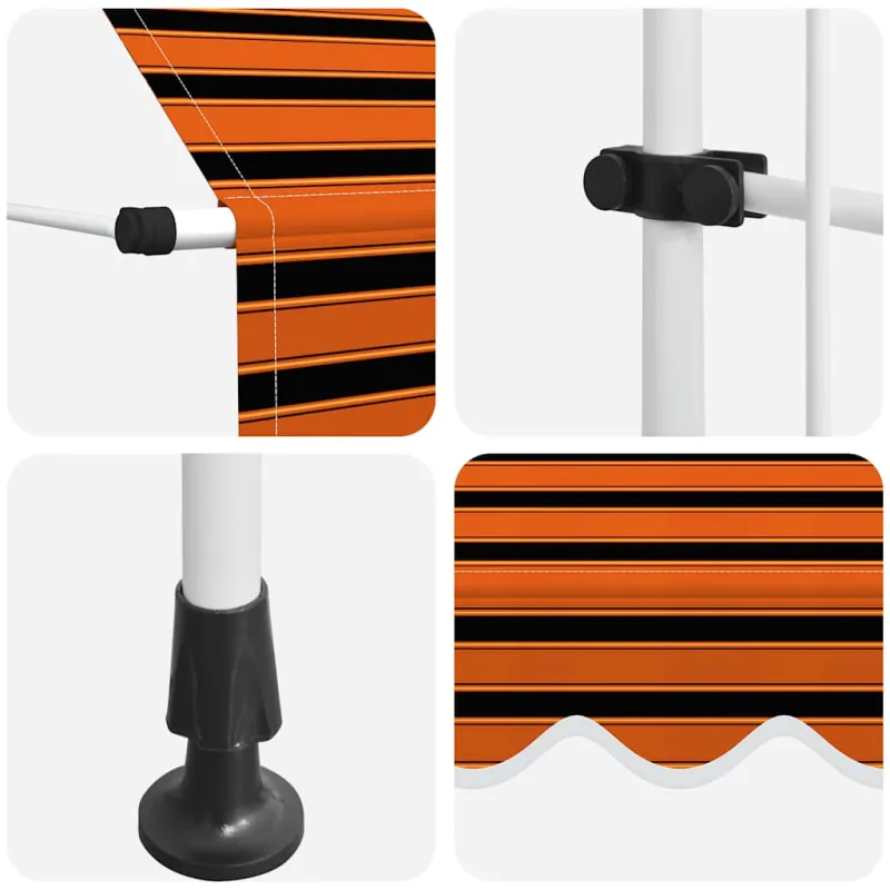 Rankiniu būdu ištraukiama markizė, oranžinė ir ruda, 150cm
