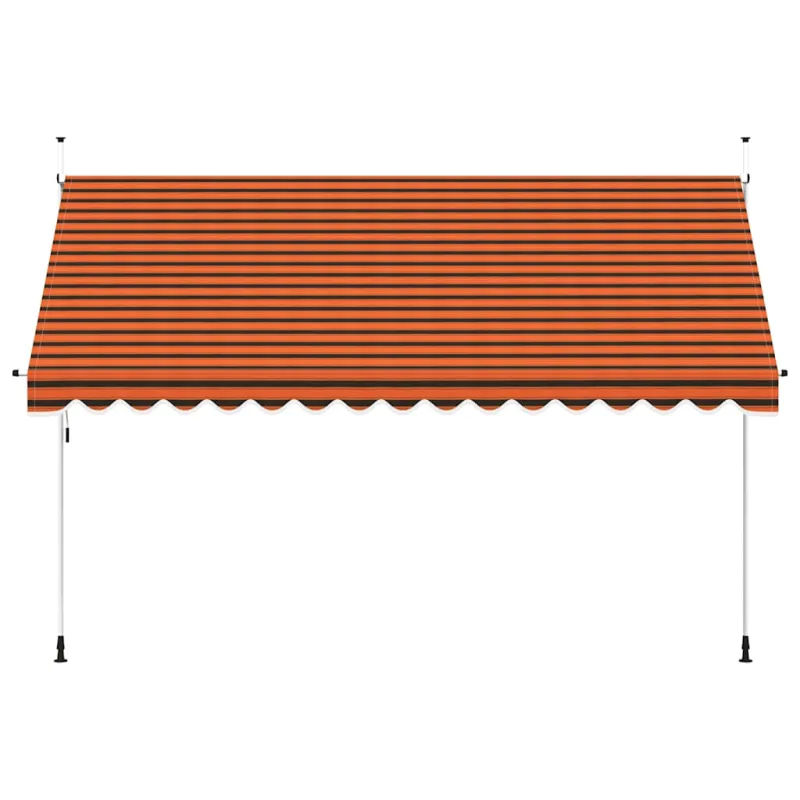 Rankiniu būdu ištraukiama markizė, oranžinė ir ruda, 400cm