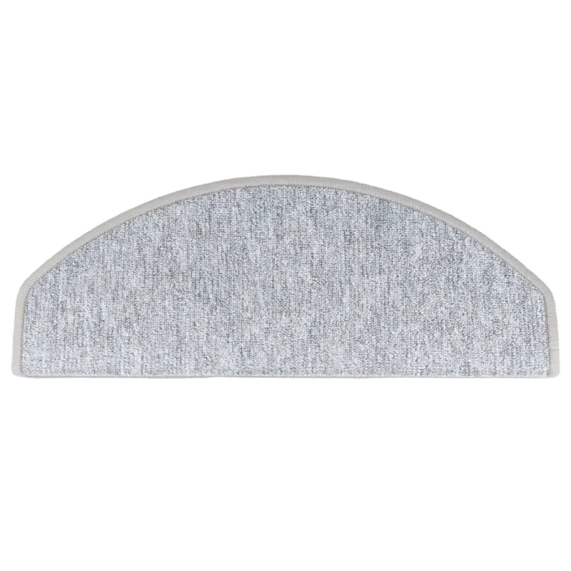 Laiptų kilimėliai, 10 vnt., 65x24x4 cm, šviesiai pilki, pusapvaliai, dideli