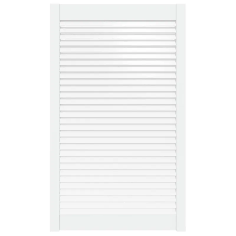 Spintelės durelės, baltos, 99,3x59,4cm, pušis, žaliuzių dizaino