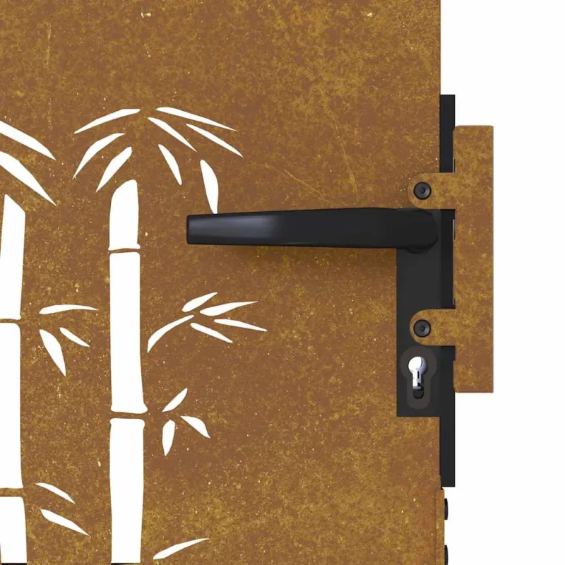 Sodo vartai, 85x200 cm, Corten plienas, bambuko dizainas