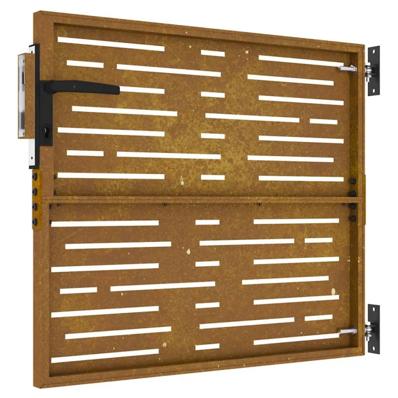 Sodo vartai, 85x75 cm, Corten plienas, kvadratinis dizainas