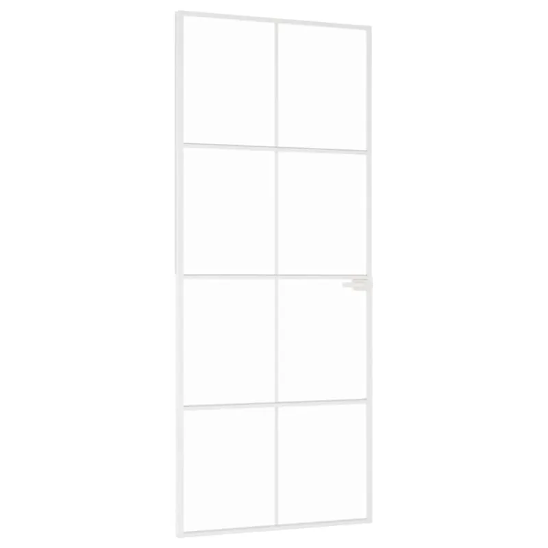 Vidaus durys, baltos, 83x201,5cm, grūdintas stiklas/aliuminis