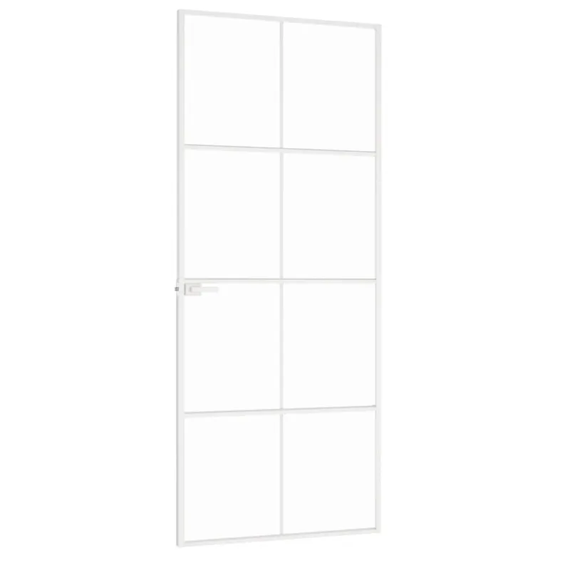 Vidaus durys, baltos, 83x201,5cm, grūdintas stiklas/aliuminis