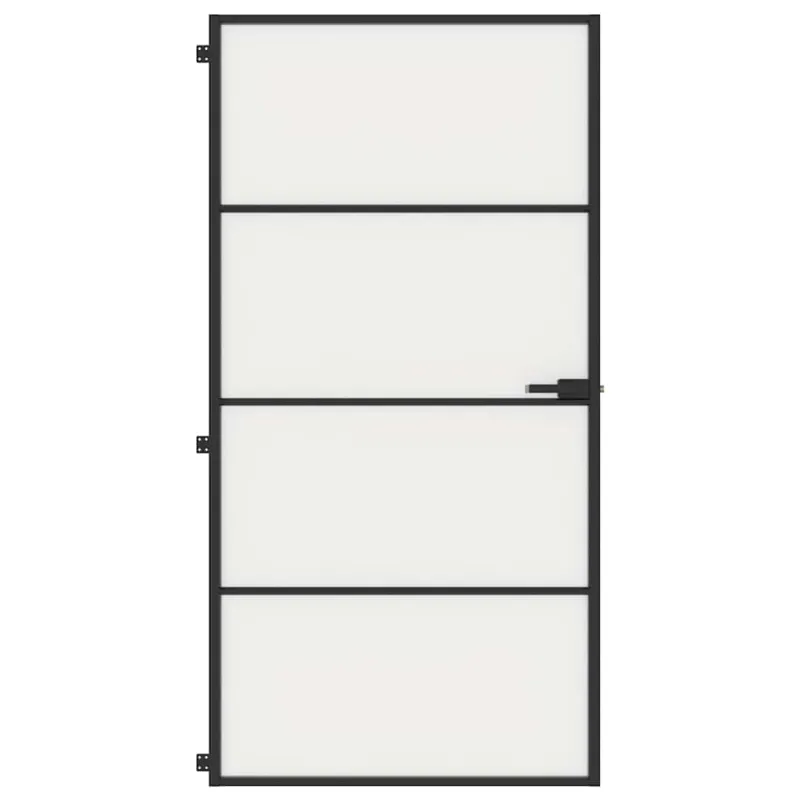 Vidaus durys, juodos, 102,5x201,5cm, stiklas ir aliuminis