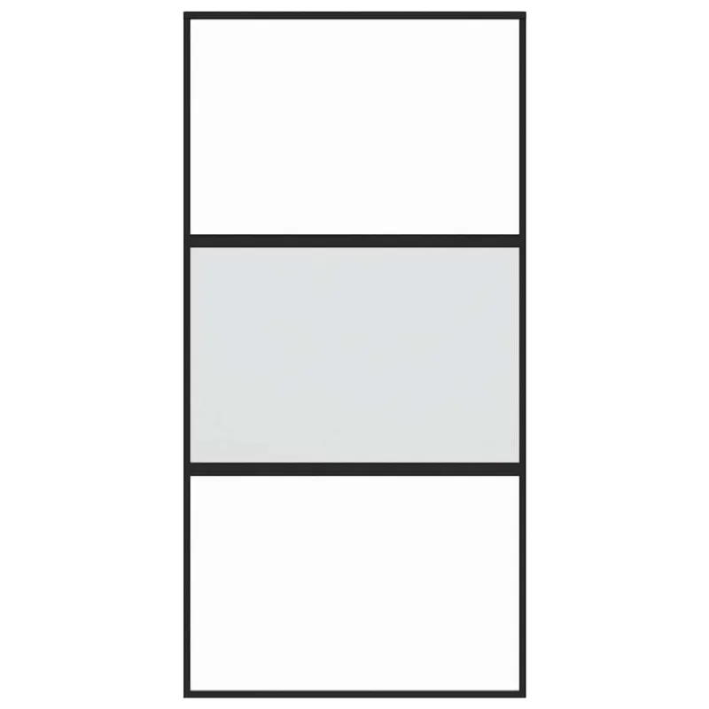 Stumdomos durys, juodos, 102,5x205cm, stiklas ir aliuminis