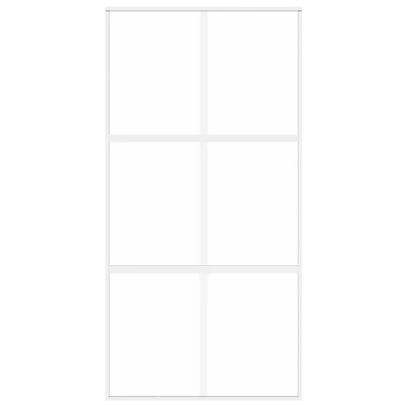 Stumdomos durys, baltos, 102,5x205cm, stiklas ir aliuminis