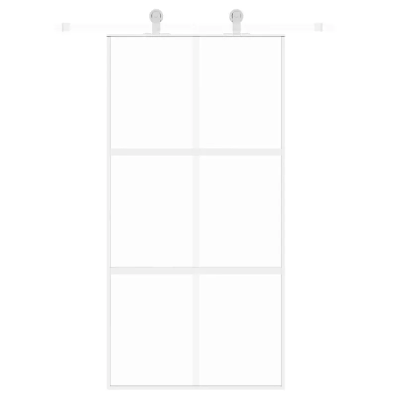 Stumdomos durys, baltos, 102,5x205cm, stiklas ir aliuminis