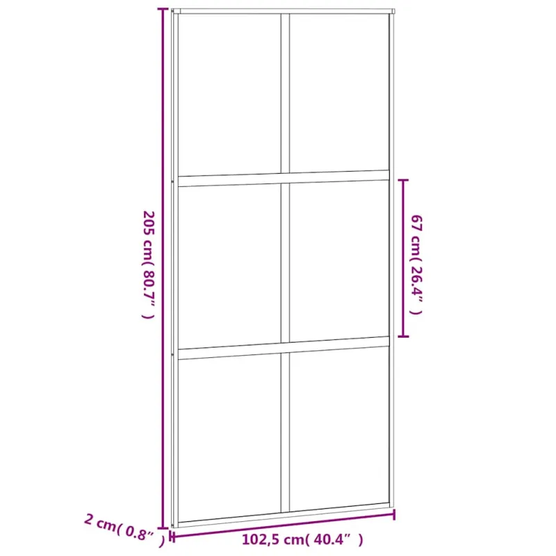 Stumdomos durys, baltos, 102,5x205cm, stiklas ir aliuminis