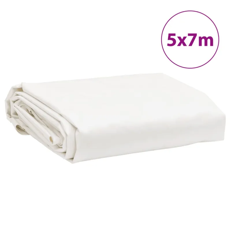 Tentas, baltos spalvos, 5x7m, 650g/m²