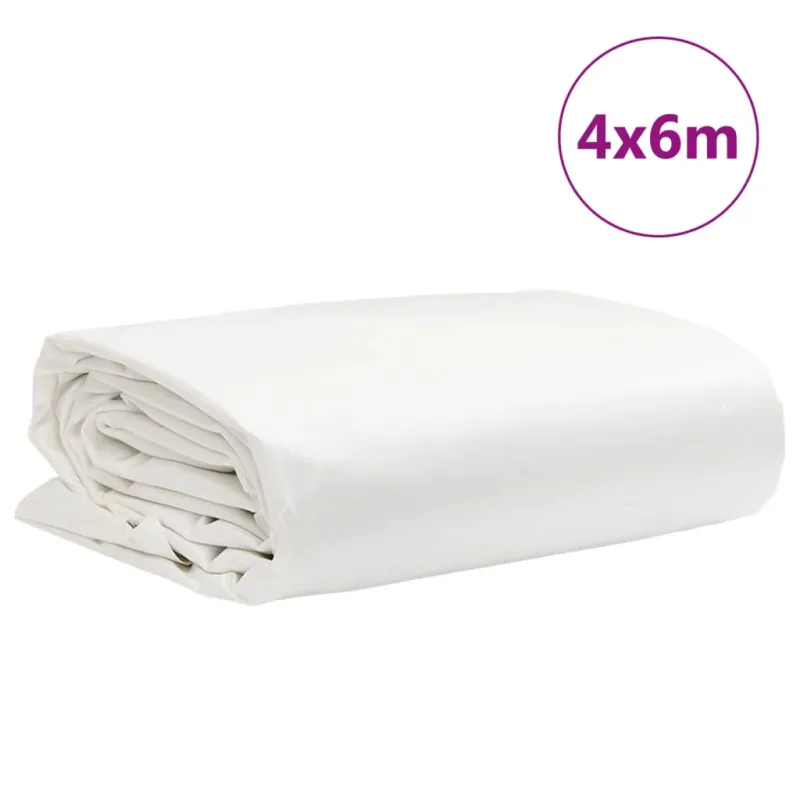 Tentas, baltos spalvos, 4x6m, 650g/m²
