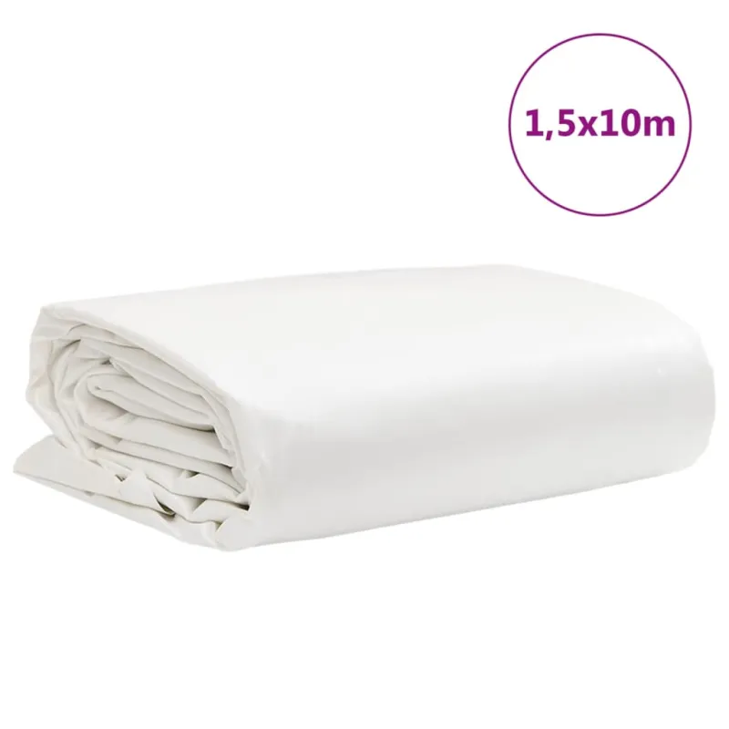 Tentas, baltos spalvos, 1,5x10m, 650g/m²