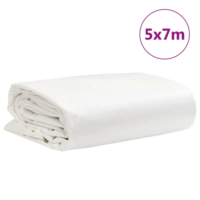Tentas, baltos spalvos, 5x7m, 650g/m²