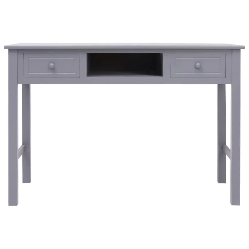 Rašomasis stalas, pilkos spalvos, 110x45x76 cm, mediena