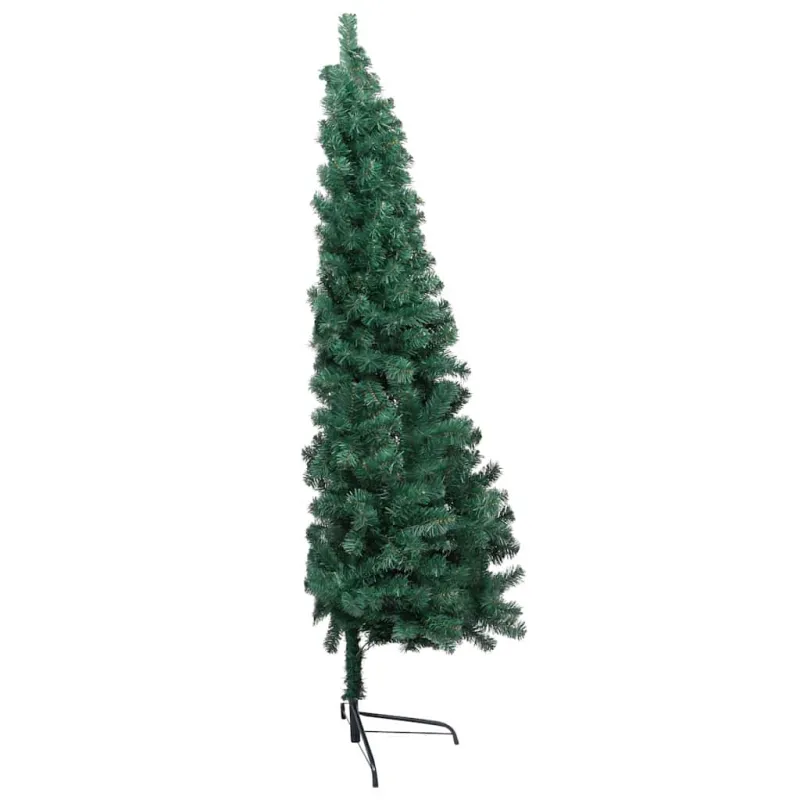 Dirbtinė pusinė Kalėdų eglutė su žaisliukais, žalia, 150cm