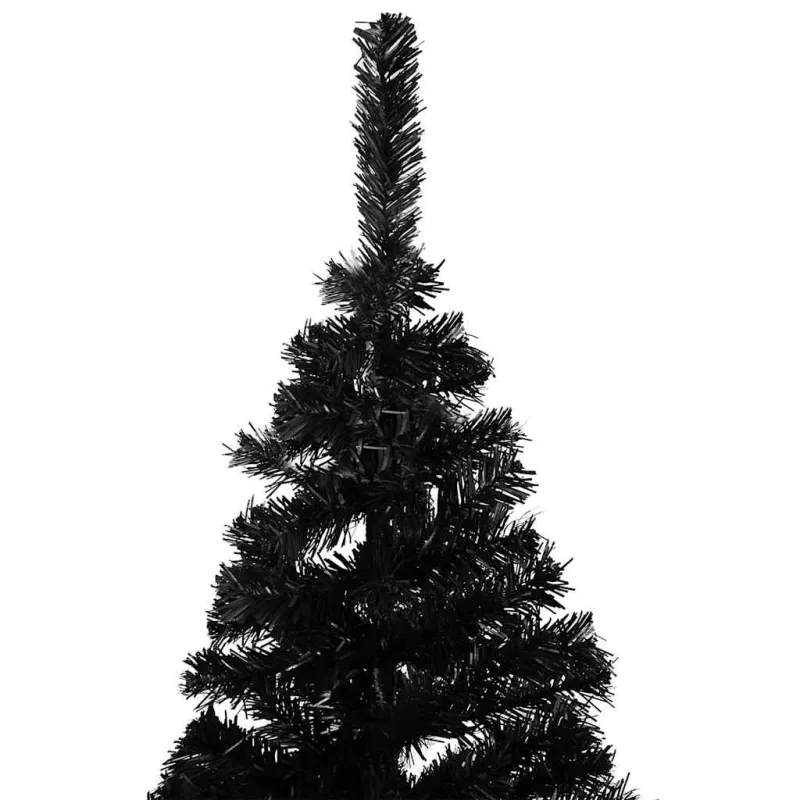 Dirbtinė Kalėdų eglutė su žaisliukais, juoda, 150cm, PVC