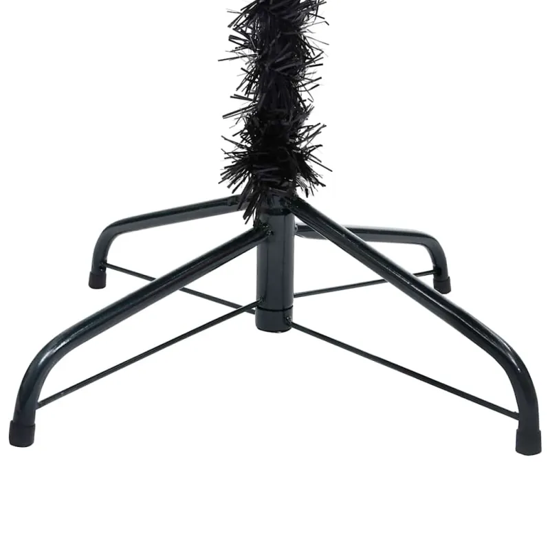 Dirbtinė Kalėdų eglutė su žaisliukais, juoda, 150cm, PVC