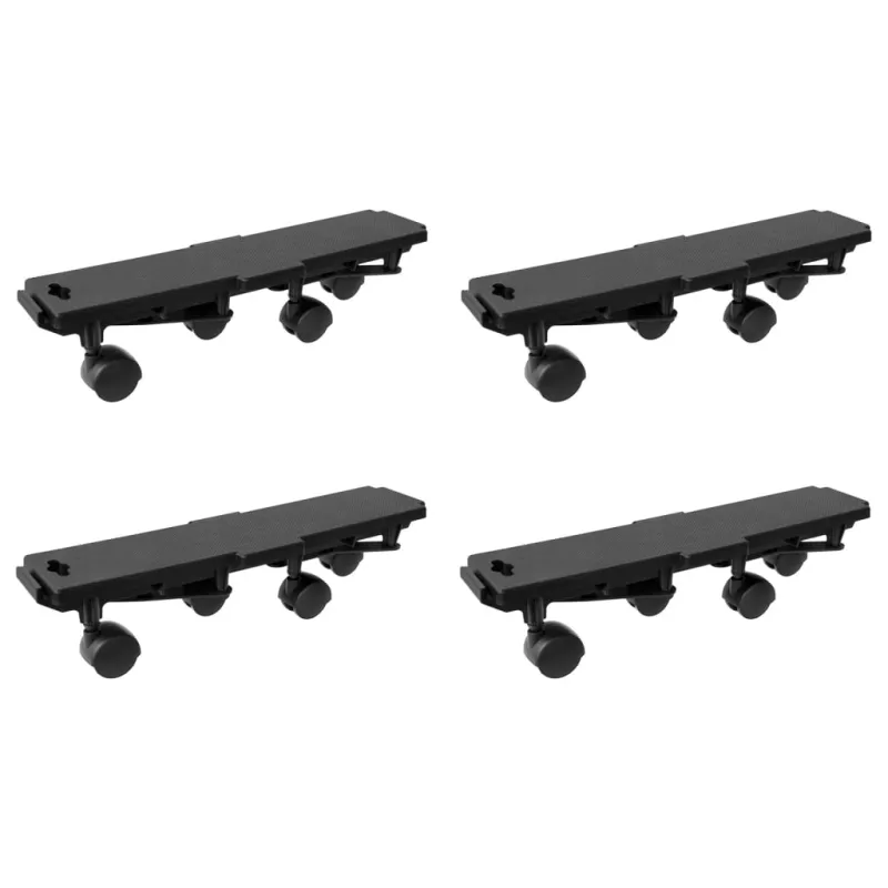 Transportavimo platformos su 4 ratukais, 4vnt., juodos, PP
