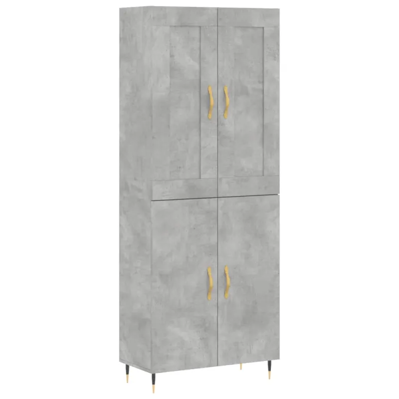 Komoda, betono pilkos spalvos, 69,5x34x180cm, apdirbta mediena