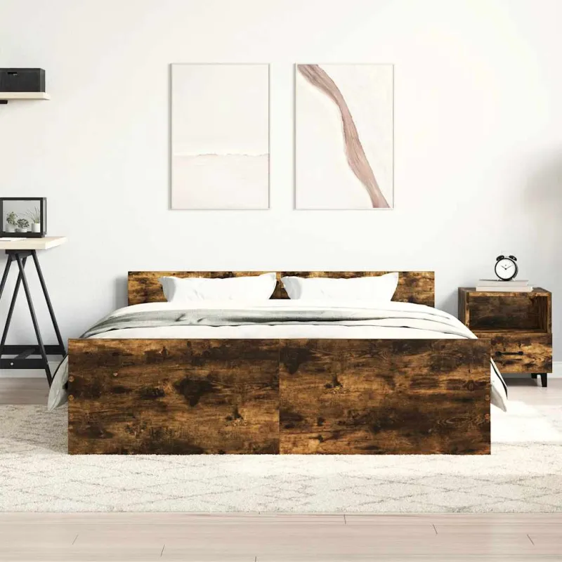 Lovos rėmas su galvūgaliu ir kojūgaliu, dūminis, 150x200cm