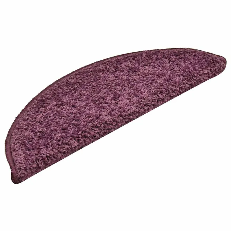 Laiptų kilimėliai, 15 vnt., 56x17x3 cm, tamsiai violetiniai, pusapvaliai