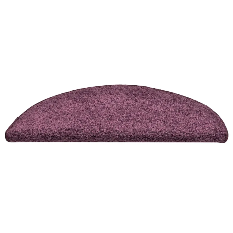 Laiptų kilimėliai, 15 vnt., 56x17x3 cm, tamsiai violetiniai, pusapvaliai