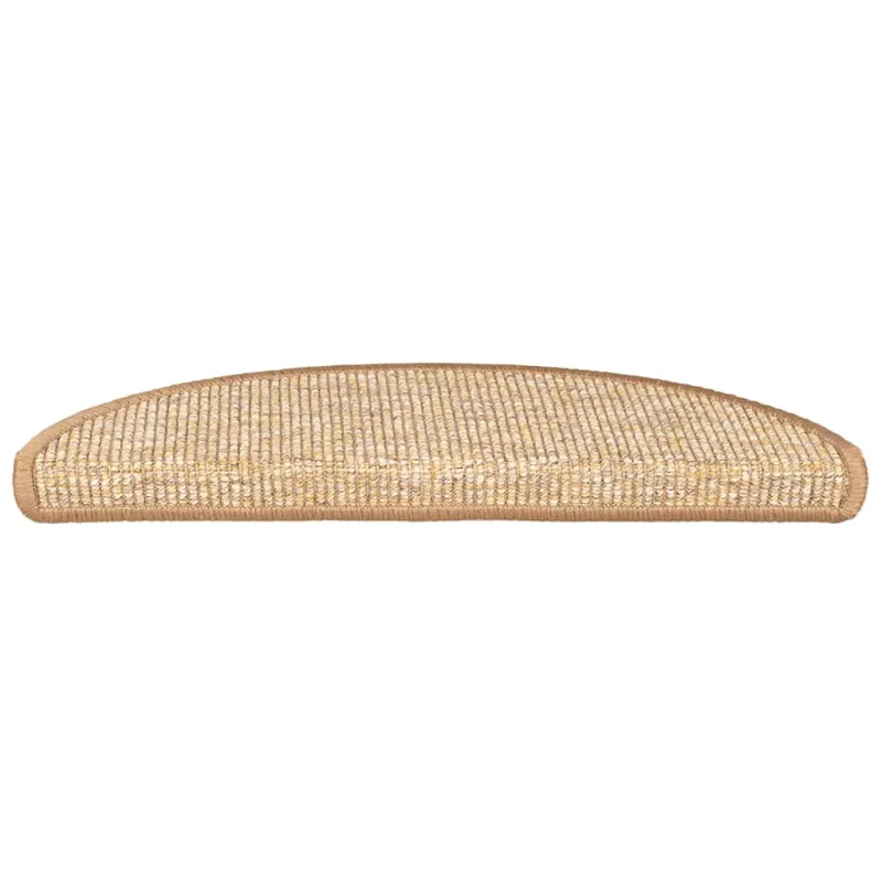 Laiptų kilimėliai, 15 vnt., 56x17x3 cm, šviesiai rudi, pusapvaliai