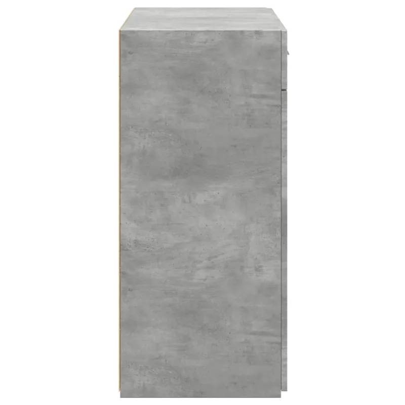 Šoninė spintelė, betono pilka, 80x42,5x93cm, apdirbta mediena