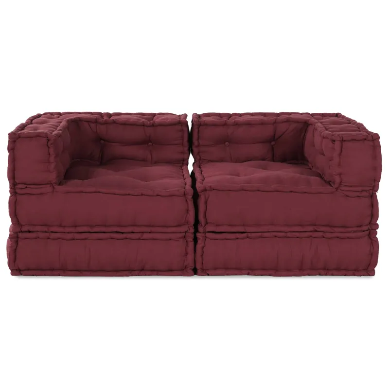 Modulinė sofa 2 pcs Raudonmedis 140 x 70 x 56 cm Audinys