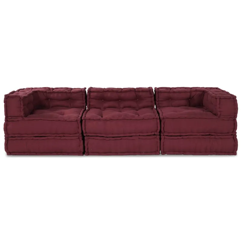 Modulinė sofa 3 pcs Raudonmedis Audinys