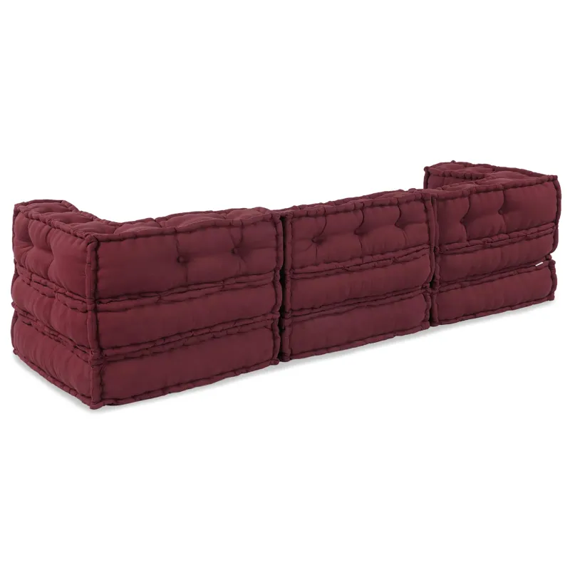 Modulinė sofa 3 pcs Raudonmedis Audinys