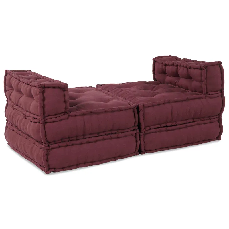 Modulinė sofa 4 pcs Raudonmedis Audinys