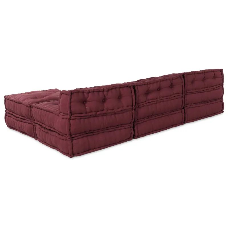 Modulinė sofa 4 pcs Raudonmedis Audinys