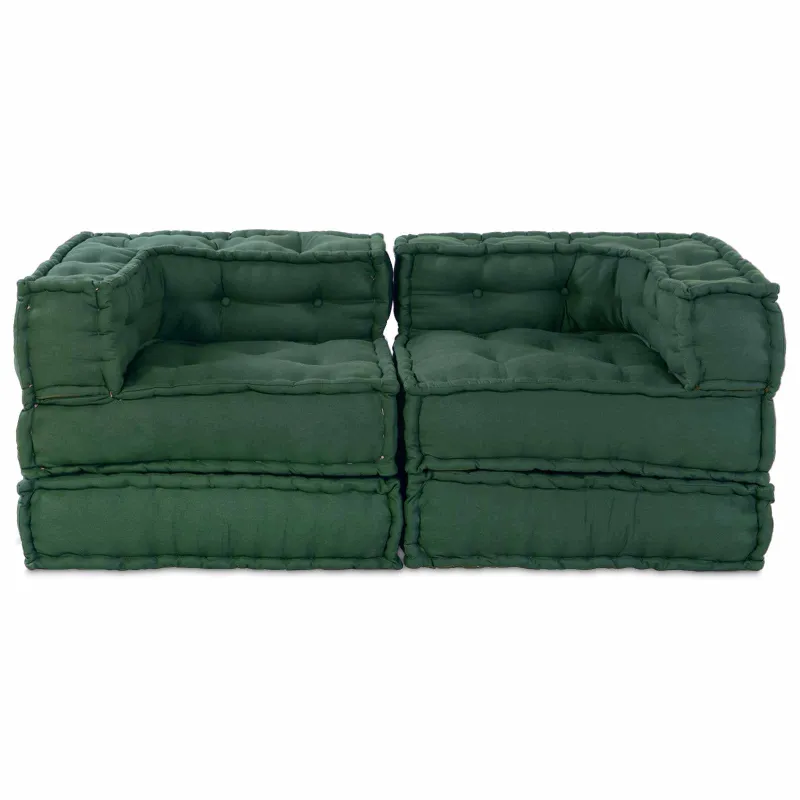 Modulinė sofa 2 pcs Žalia 140 x 70 x 56 cm Audinys