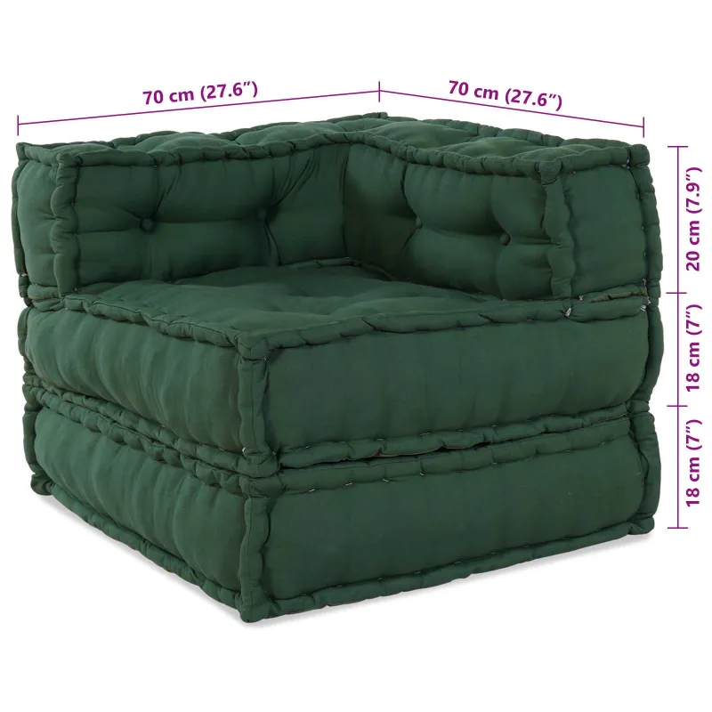 Modulinė sofa 2 pcs Žalia 140 x 70 x 56 cm Audinys
