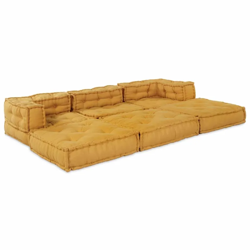 Modulinė sofa 2 pcs Geltona 140 x 70 x 56 cm Audinys
