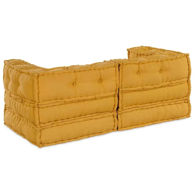 Modulinė sofa 2 pcs Geltona 140 x 70 x 56 cm Audinys