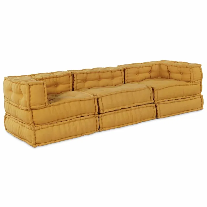 Modulinė sofa 3 pcs Geltona Audinys