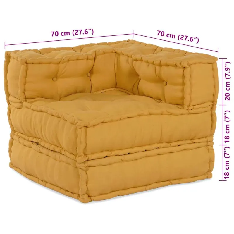 Modulinė sofa 3 pcs Geltona Audinys