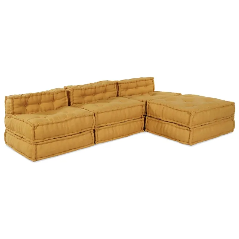 Modulinė sofa 4 pcs Geltona Audinys