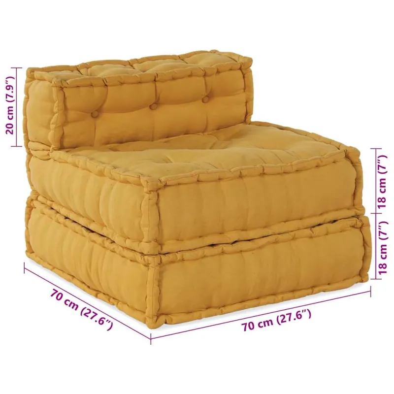 Modulinė sofa 4 pcs Geltona Audinys